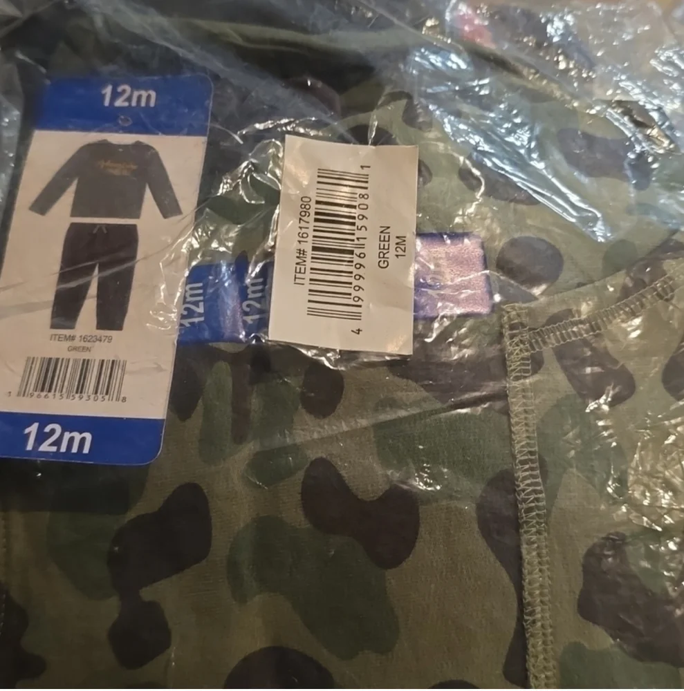 Koala Kids' Boys' Toddlers' Camo 4-Piece T-Shirt and Jogger Set, Green 12m